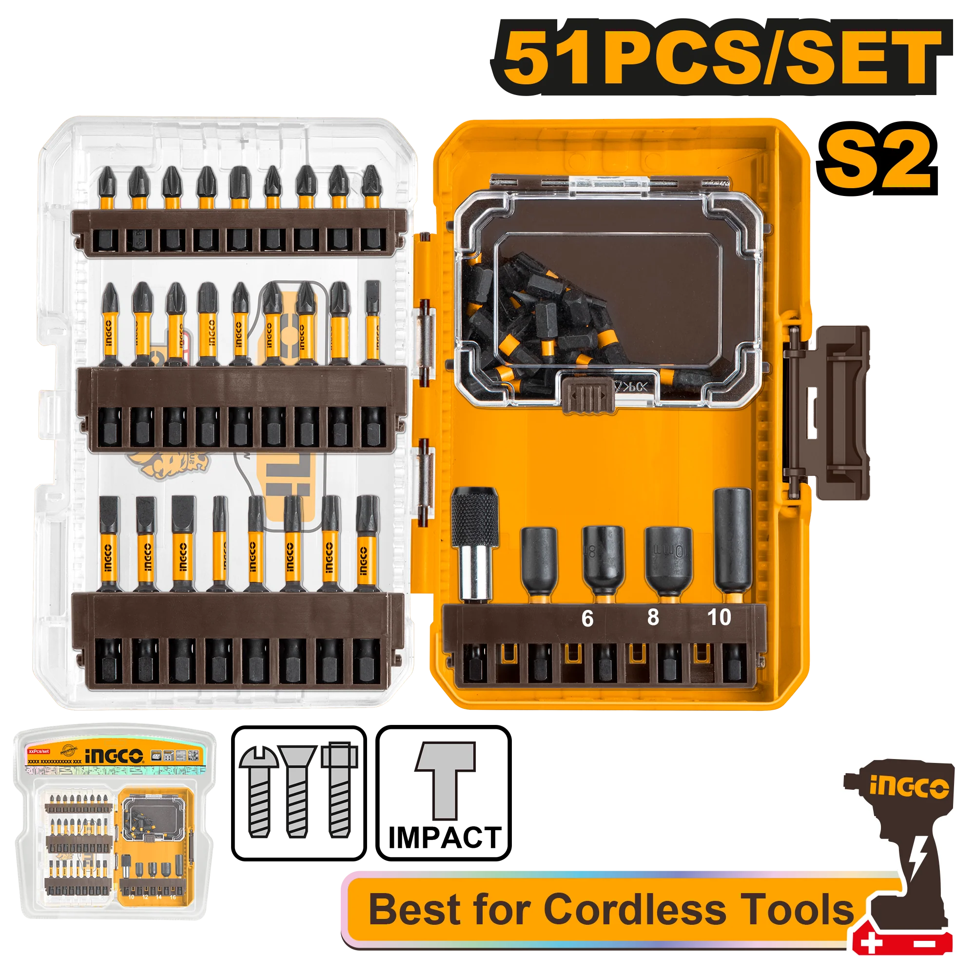 Kit Embouts INGCO 51 pcs AKDL25106
