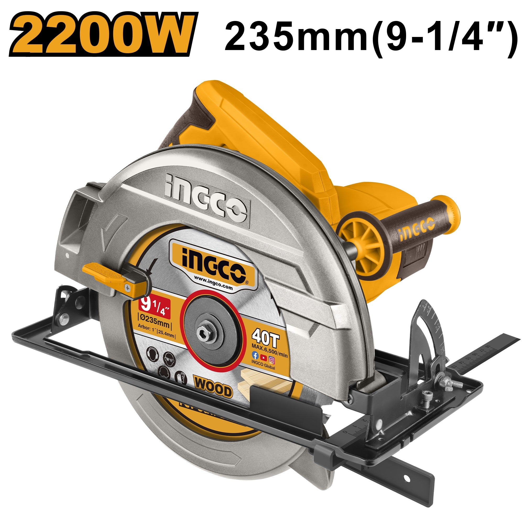 Scie Circulaire INGCO 2200W 235 mm (9-1/4") CS23522