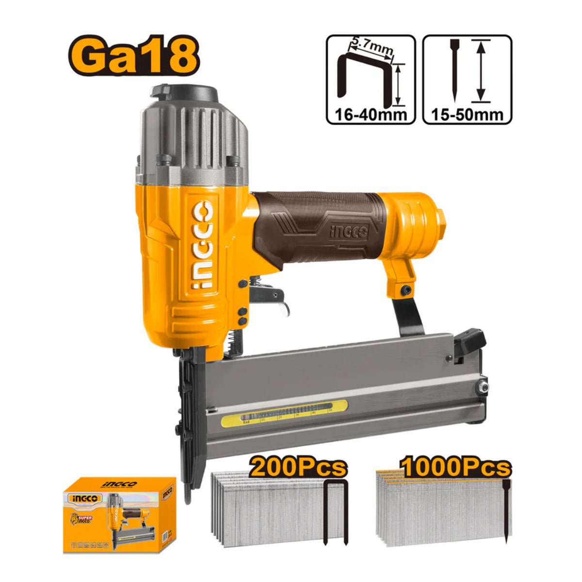 Agrafeuse pneumatique 2 en 1 INGCO – ACN50401 | Puissance et polyvalence pour fixation professionnelle - INGCO TUNISIE ® | Site officiel