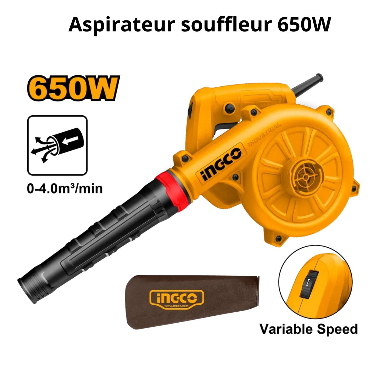 Aspirateur souffleur AB6038 ingco 650W - INGCO TUNISIE ® | Site officiel