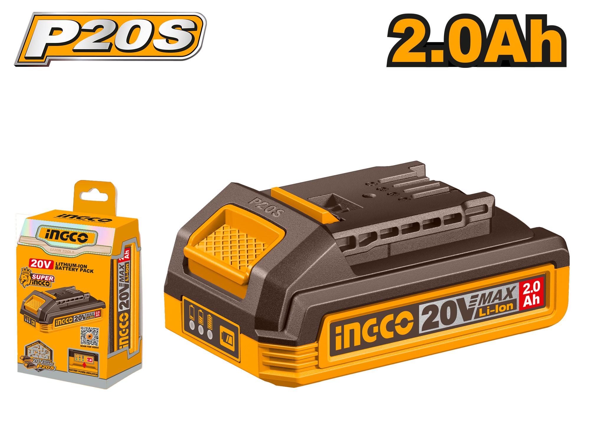 Batterie 20V 2.0Ah Ingco FBLI20011 Autonomie Pro Outillage - INGCO TUNISIE ® | Site officiel