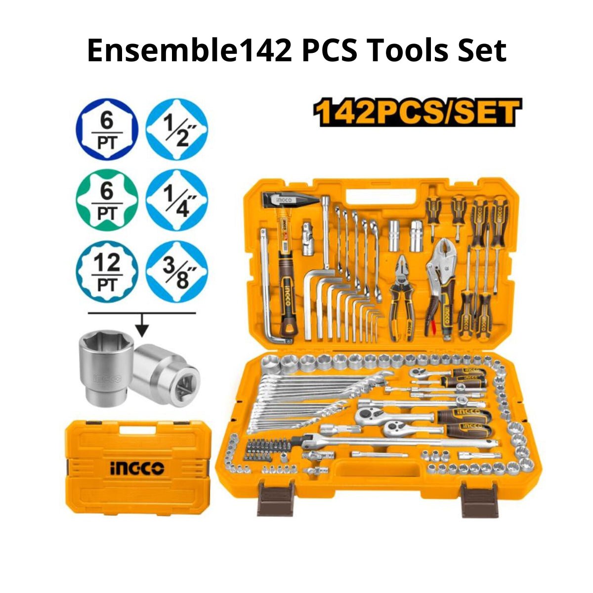 Boîte À Outils INGCO 142 Pièces Rangement Pro Tunisie HKTHP21421 - INGCO TUNISIE ® | Site officiel