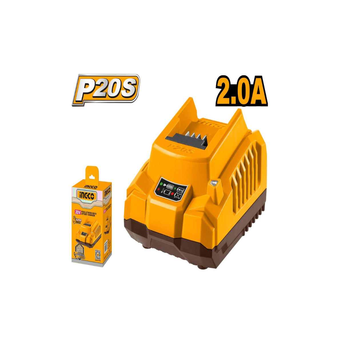 Chargeur INGCO FCLI2001 – 20 V, 2 A - INGCO SME TUNISIE