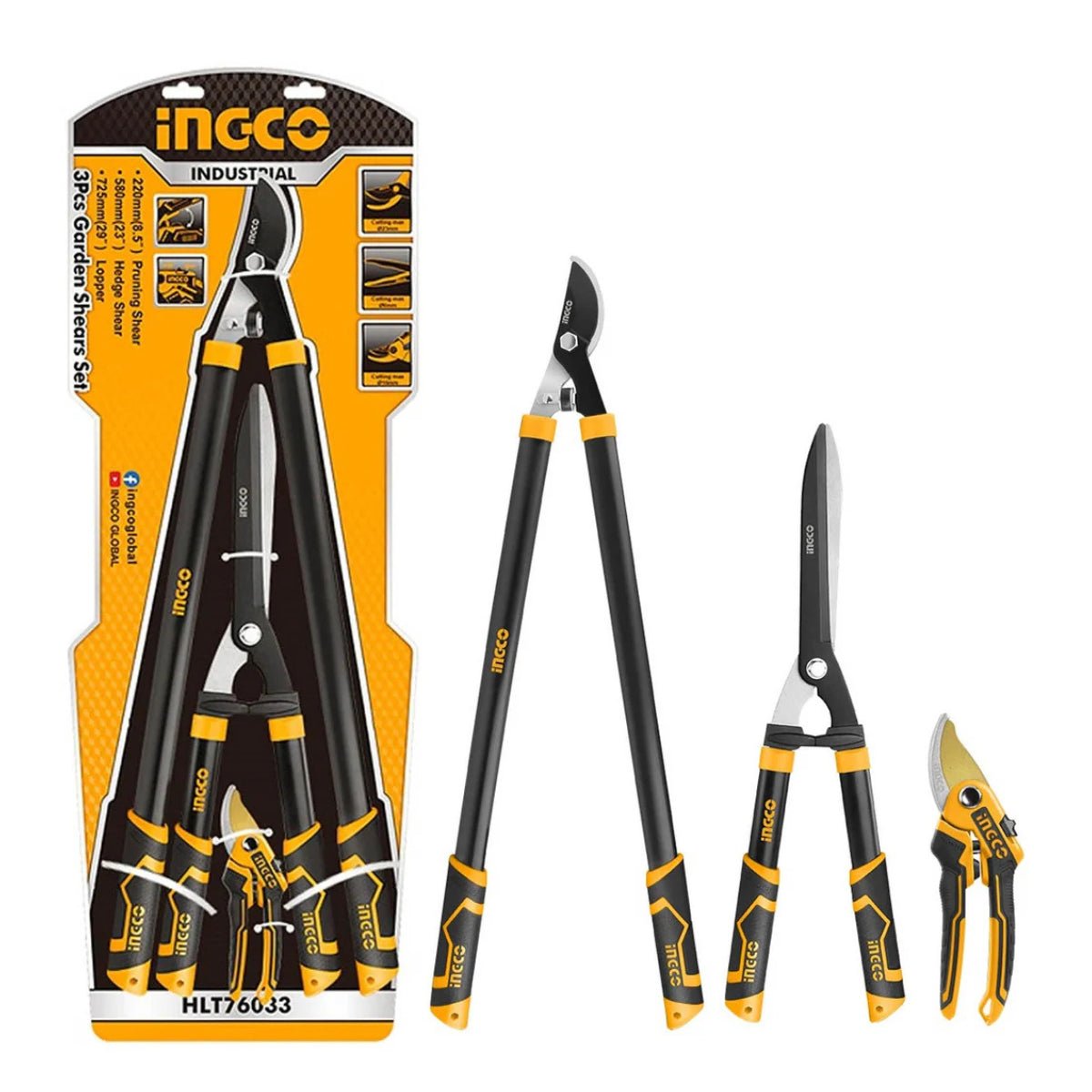 Cisailles de jardin 3Pcs INGCO (HLT76033) - INGCO TUNISIE ® | Site officiel