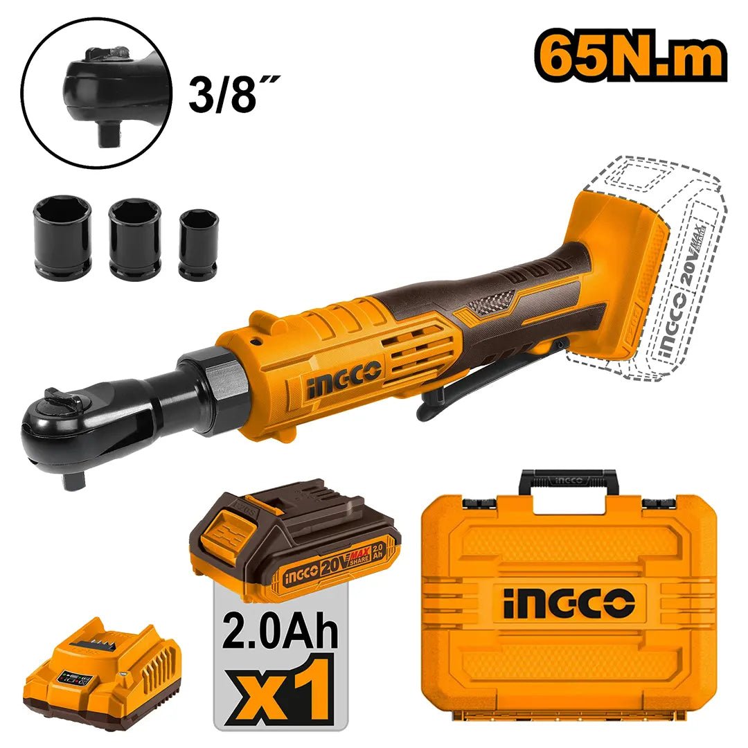 Cliquet Électrique Sans Fil Brushless INGCO CDRLI2065292 – 20V | 65 Nm - INGCO SME TUNISIE