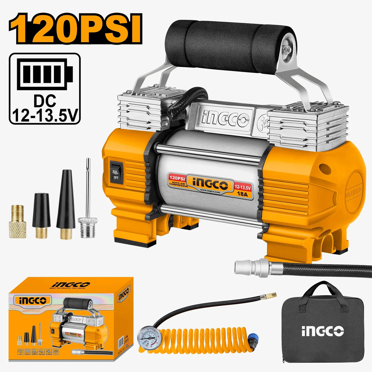 Compresseur automobile INGCO AAC2508 – 12 V - INGCO SME TUNISIE