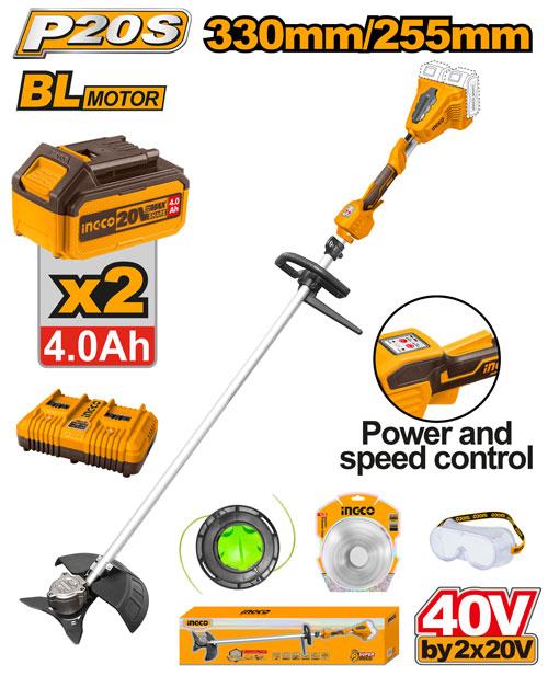 Débroussailleuse Sans Fil INGCO 40V Brushless – 2 Batteries 4.0Ah CSTLI200285 - INGCO SME TUNISIE