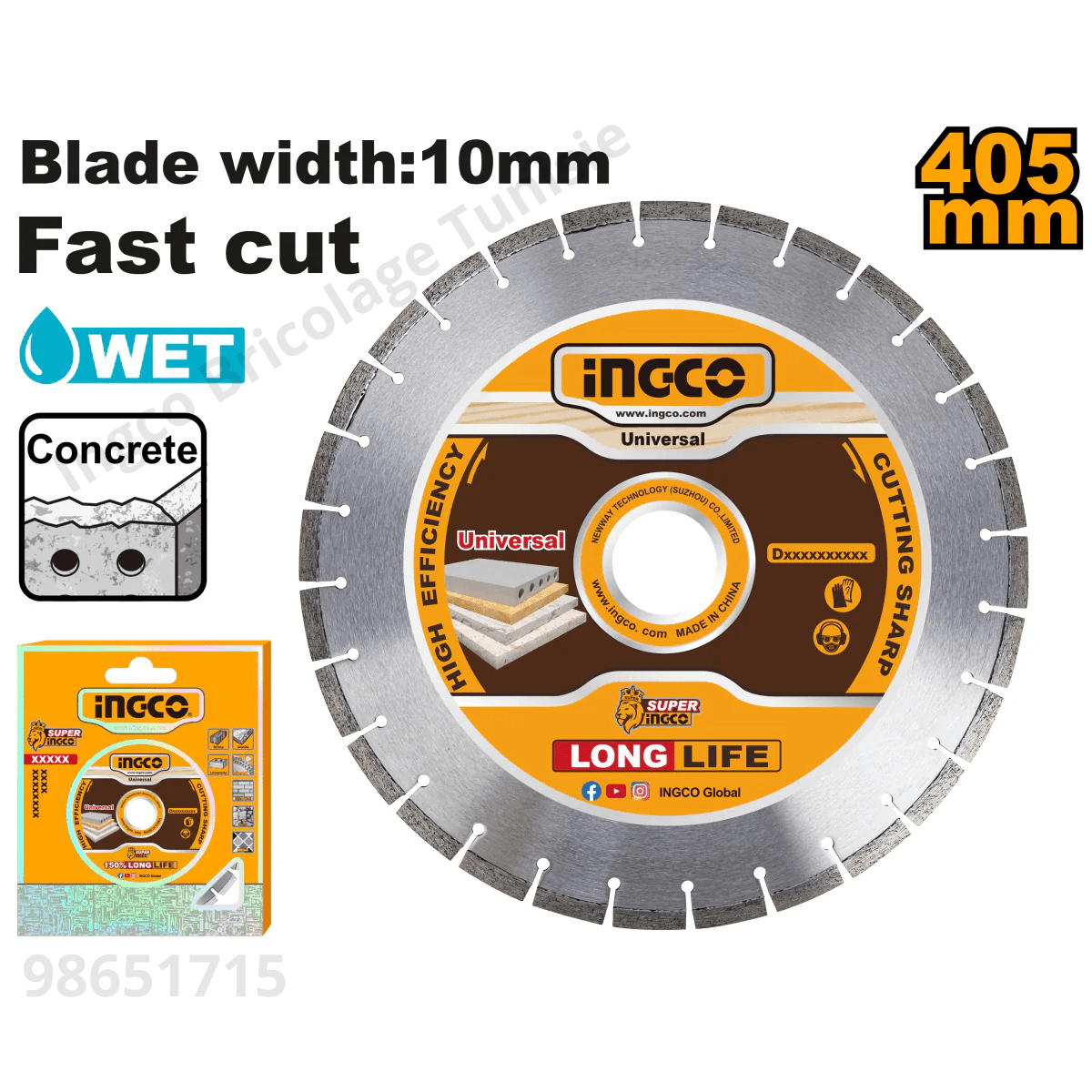 Disque Diamant INGCO 405 mm pour Béton DMD044052 - INGCO SME TUNISIE