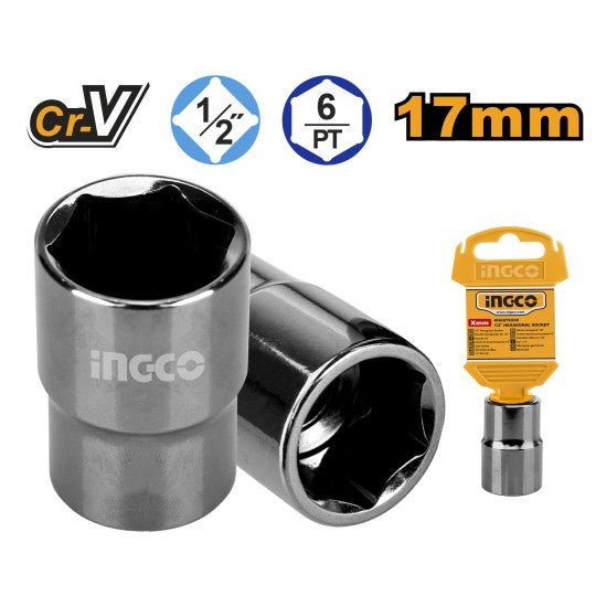 Douille Hexagonale Demi Pouce Ingco CRV 17 Mm Fiable Pro HHAST12171 - INGCO TUNISIE ® | Site officiel