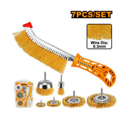 Ensemble de 7 brosses coupelles et meules métalliques WB10071