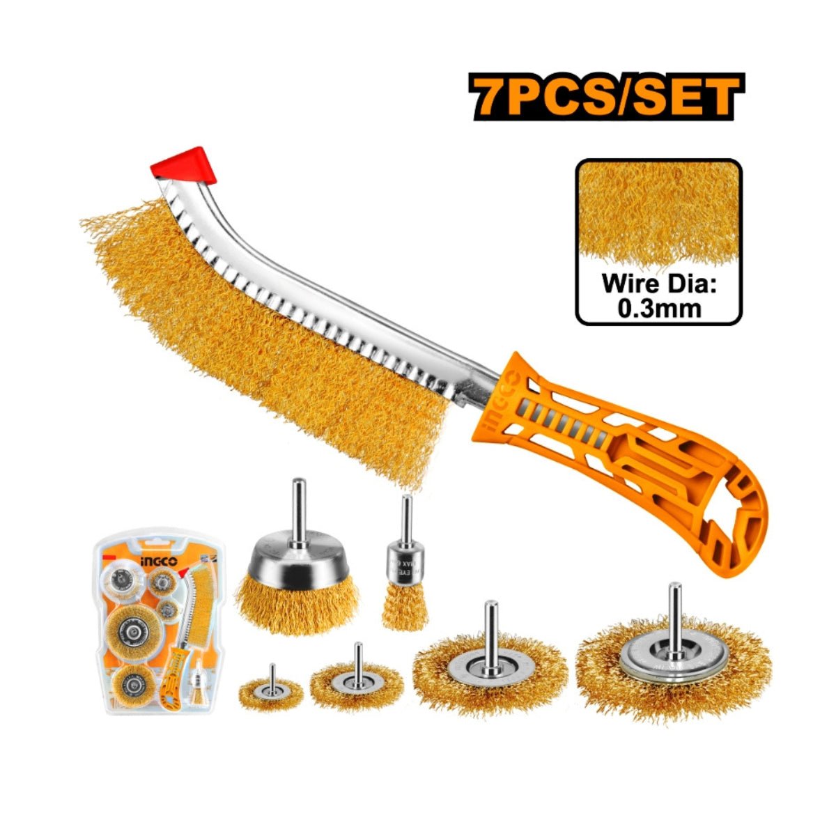 Ensemble de 7 brosses coupelles et meules métalliques WB10071 - INGCO TUNISIE ® | Site officiel