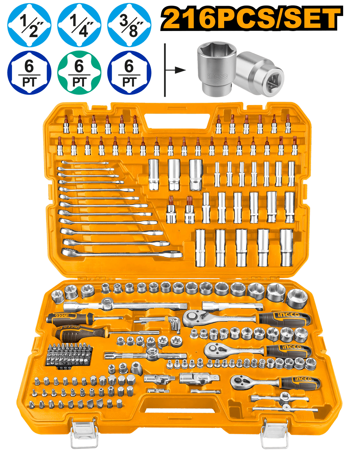 Ensemble Outils Combinés 216 Pièces ING Qualité Pro - INGCO TUNISIE ® | Site officiel