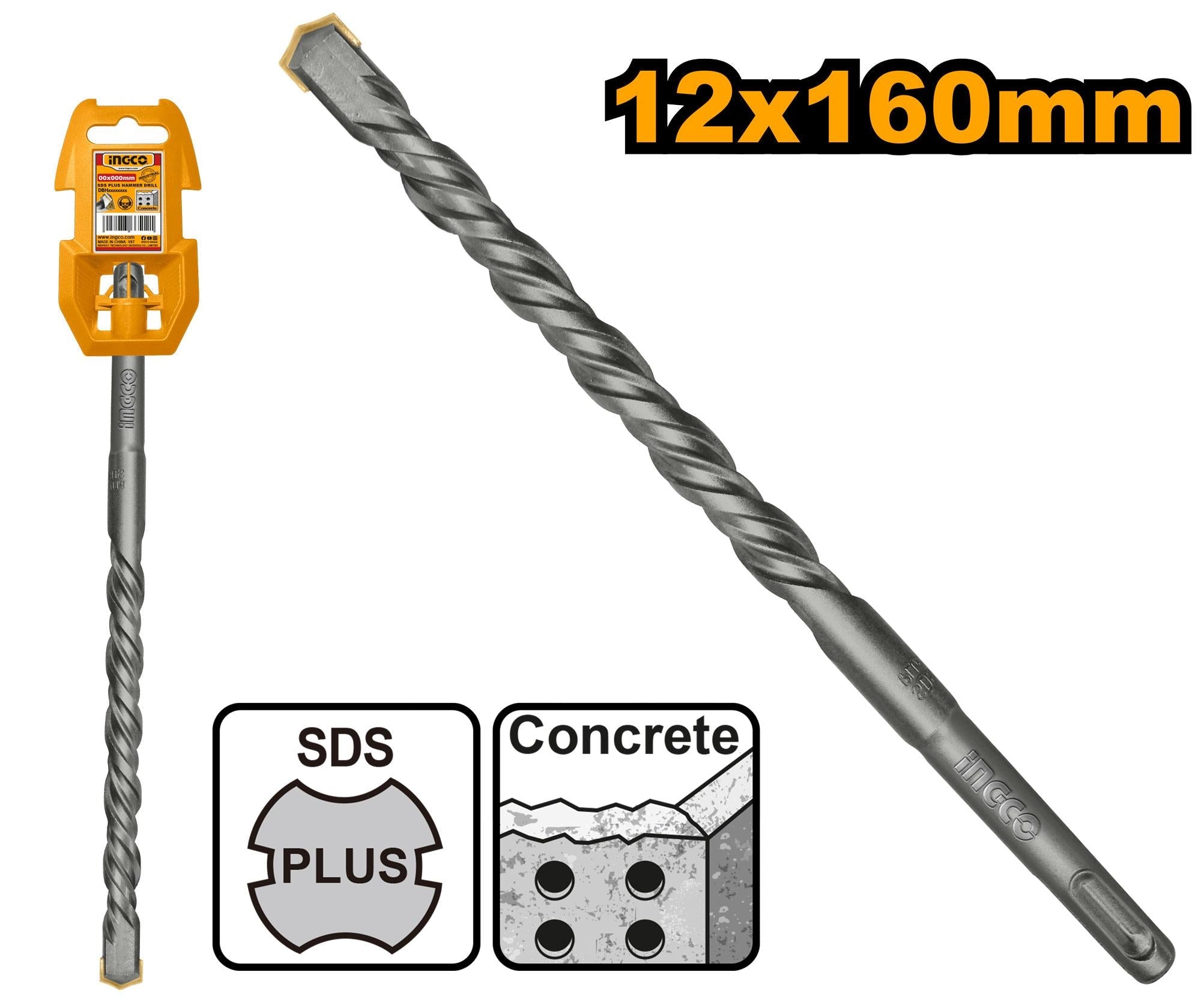 Foret béton INGCO SDS Plus 12 × 160 mm DBH1211201 - INGCO TUNISIE ® | Site officiel