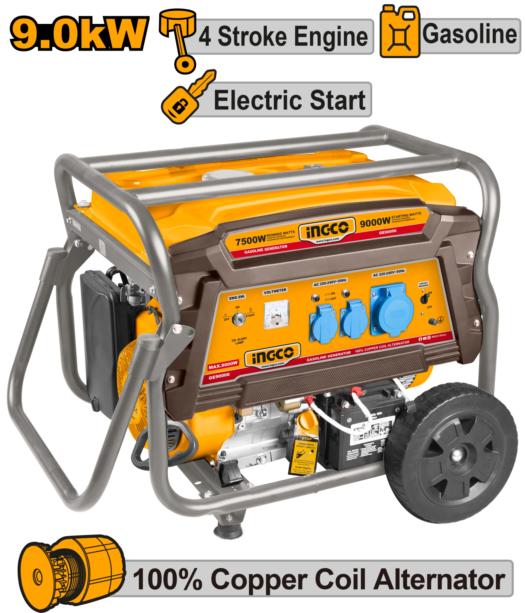 Groupe Électrogène INGCO 9 KVA 240V Chantier GE90006RC - INGCO TUNISIE ® | Site officiel