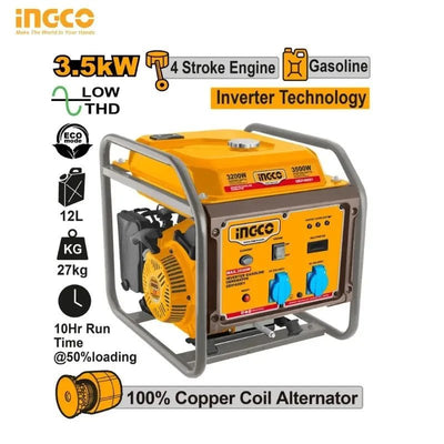 Groupe Électrogène Inverter INGCO 3.5 kW Essence GEIF40006