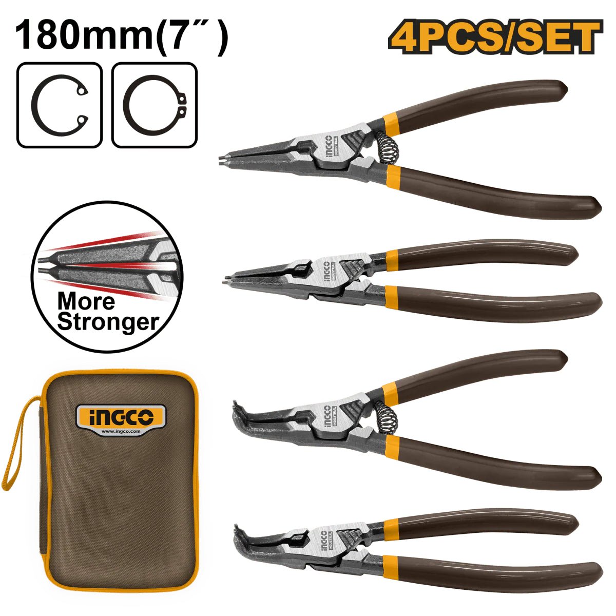 INGCO 4PCS CIRCLIP PLIER SET 5" 125MM HCCPS26125 - INGCO TUNISIE ® | Site officiel