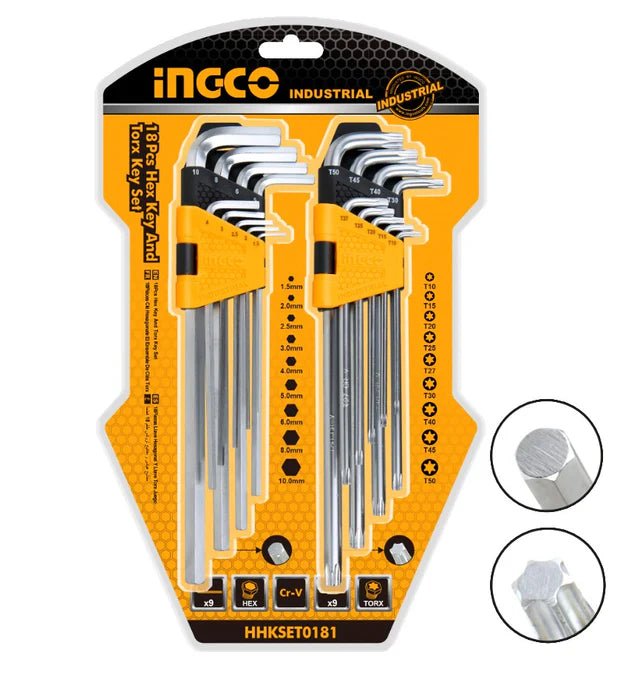 INGCO Jeu Clés Hex Torx 18P Précision Artisans Tunisie - INGCO TUNISIE ® | Site officiel