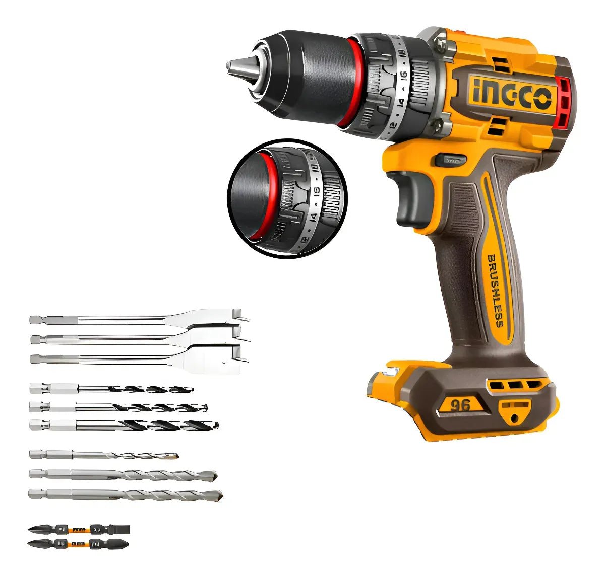 INGCO Kit combiné 2 pièces – Clé à chocs 850 Nm 1/2″ + Visseuse à percussion 96 Nm – COSLI250586 | Puissance extrême et polyvalence - INGCO TUNISIE ® | Site officiel