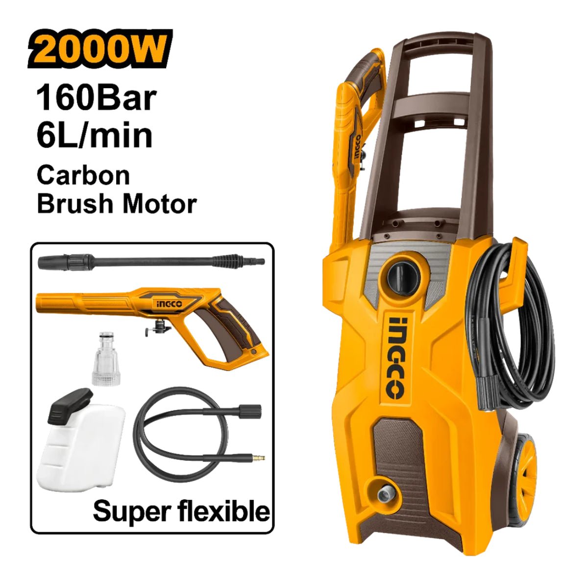 INGCO Nettoyeur Haute Pression HPWR20018 Puissant 160 Bar - INGCO TUNISIE ® | Site officiel