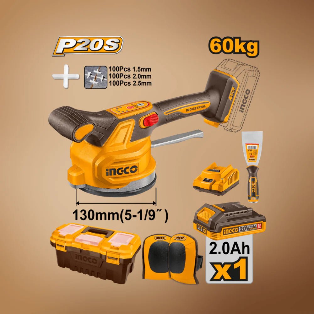 Machine vibrante pour carrelage sans fil INGCO 20 V – CTVLI20015 | Pose précise et adhérence parfaite - INGCO TUNISIE ® | Site officiel