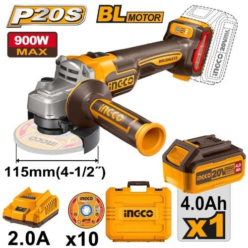 Meuleuse Angulaire Sans Fil 20V Brushless INGCO Pro CAGLI211541 - INGCO TUNISIE ® | Site officiel