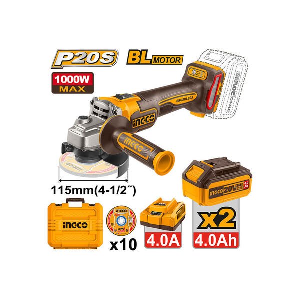 Meuleuse Sans Fil INGCO 20V 1000W 115mm Pour Bricoleurs CAGLI271532 - INGCO TUNISIE ® | Site officiel