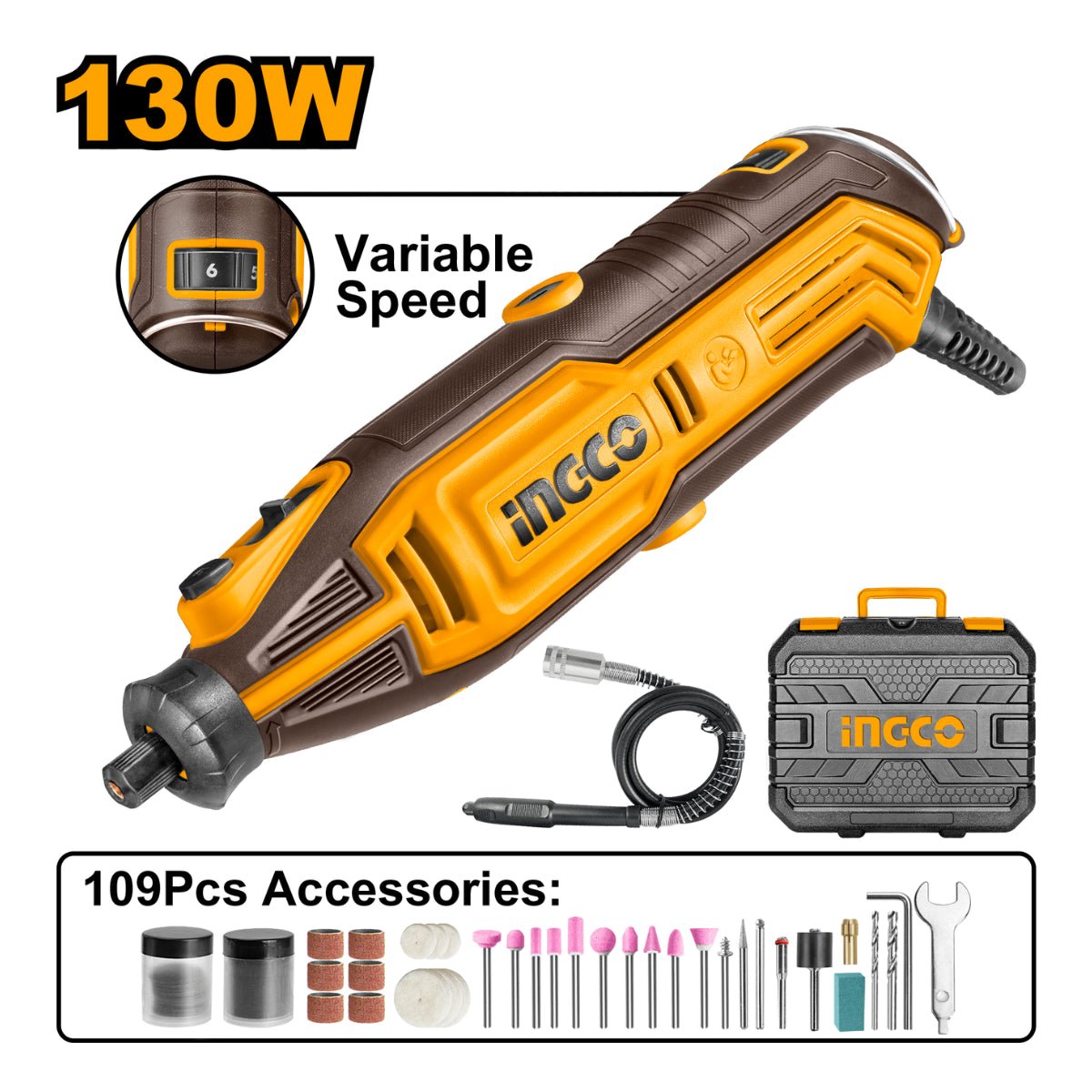 Mini Perceuse 130W Ingco 52 Pièces Précise Pour Bricolage MG13328 - INGCO TUNISIE ® | Site officiel