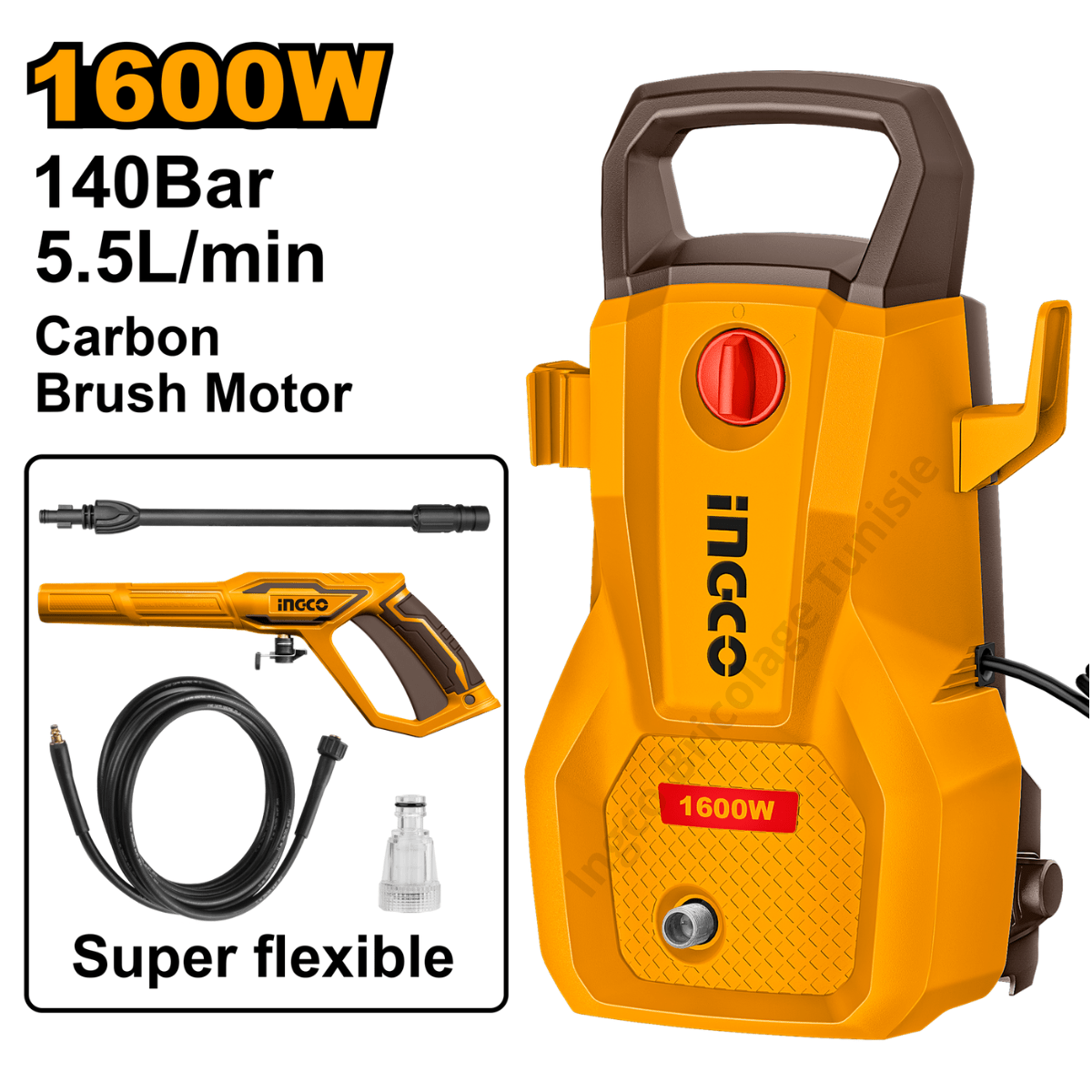 Nettoyeur haute pression INGCO HPWR16008 – 1600 W - INGCO Tunisie