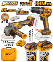 Pack visseuse + meule à disque 20 V brushless INGCO – CKLI20273 - INGCO Tunisie