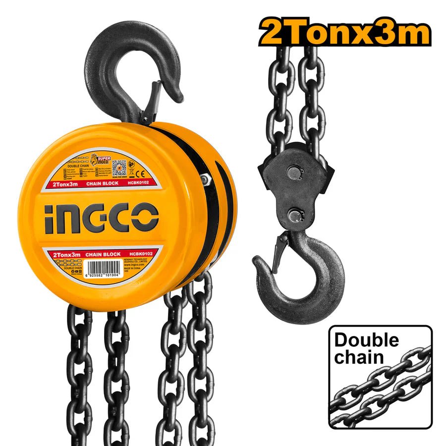 Palan à Chaîne INGCO 2 Tonnes Fiable Pour Chantiers HCBK0102 - INGCO TUNISIE ® | Site officiel