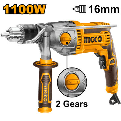 Perceuse à percussion INGCO 1100 W – ID211008 | Puissance, précision et performance