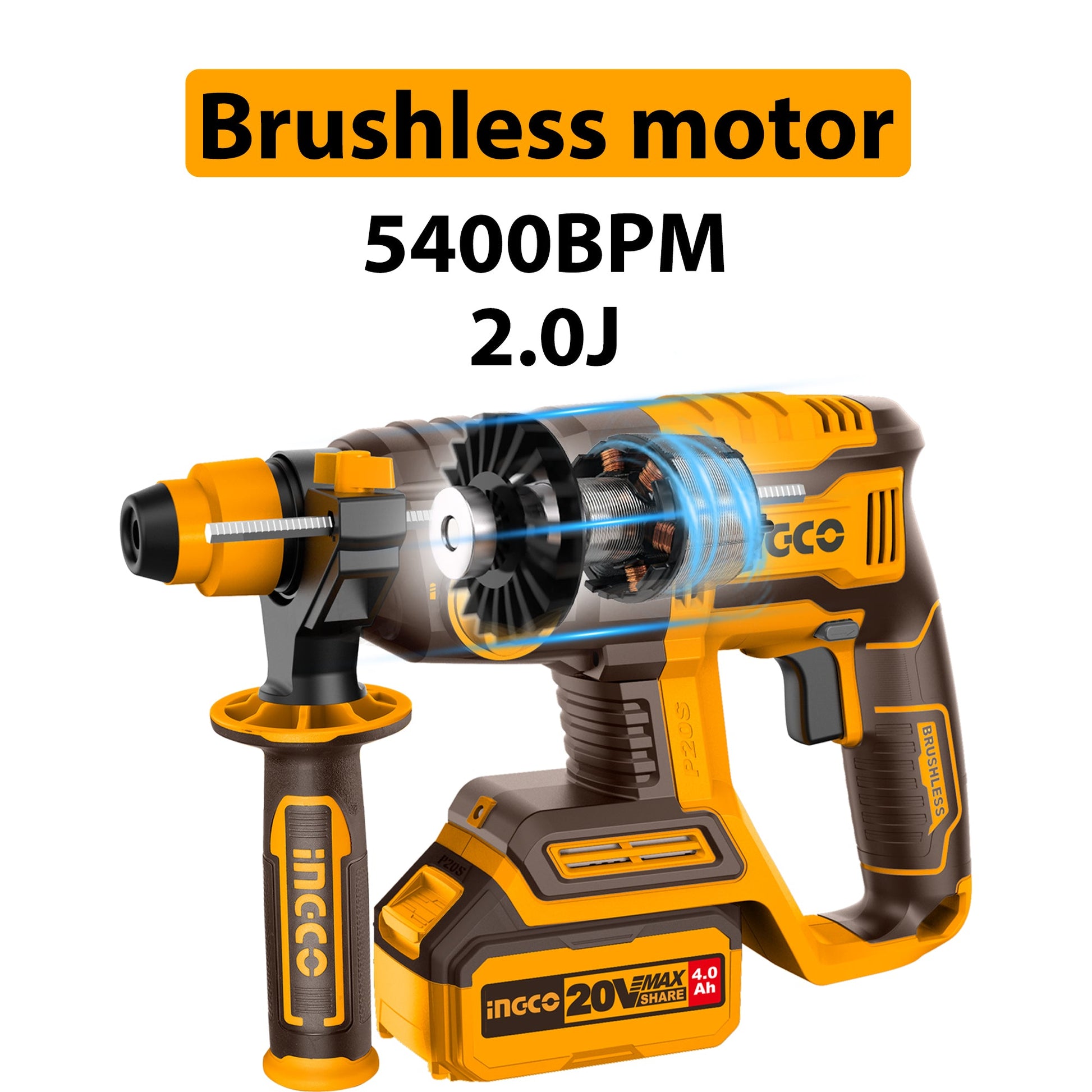 Perforateur Burineur Sans Fil INGCO 20V Brushless Pour Pros - INGCO TUNISIE ® | Site officiel