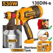 Pistolet à Peinture Électrique INGCO 530W – Réservoir Inox 1000 ml SPG45061 - INGCO SME TUNISIE