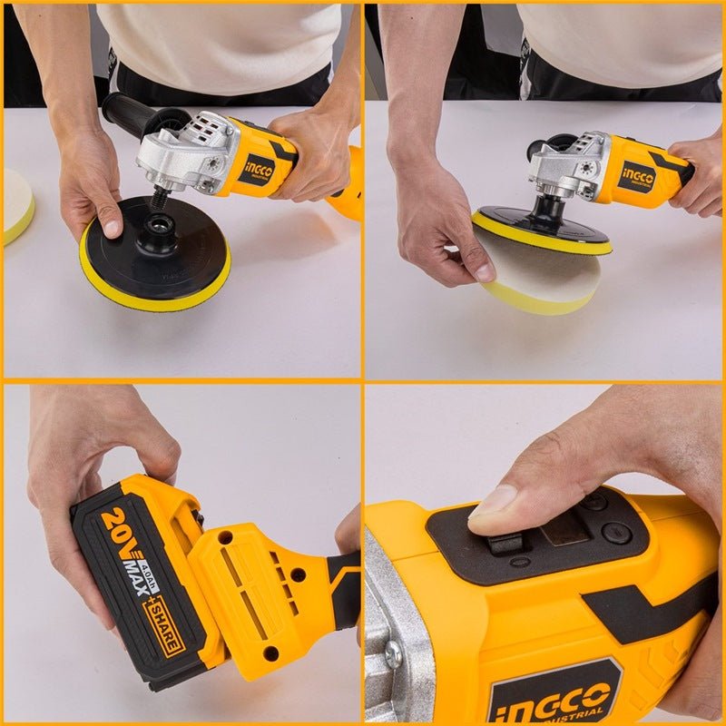 Polisseuse sans fil INGCO – APLI2001 | Finition brillante sans contrainte de câble - INGCO TUNISIE ® | Site officiel