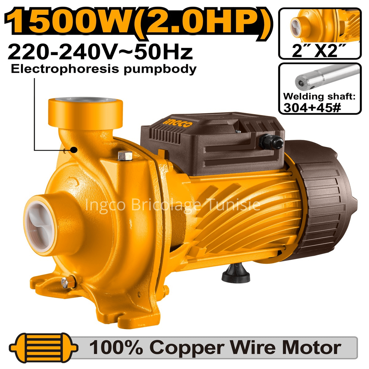 Pompe Centrifuge INGCO 1500W (2HP) MHF150068 - INGCO SME TUNISIE