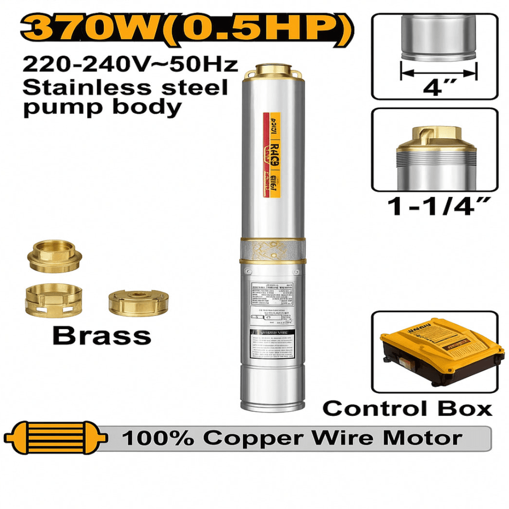 Pompe immergée INGCO 0,5 HP – 370 W DWP370621 | Efficacité et fiabilité au quotidien - INGCO TUNISIE ® | Site officiel