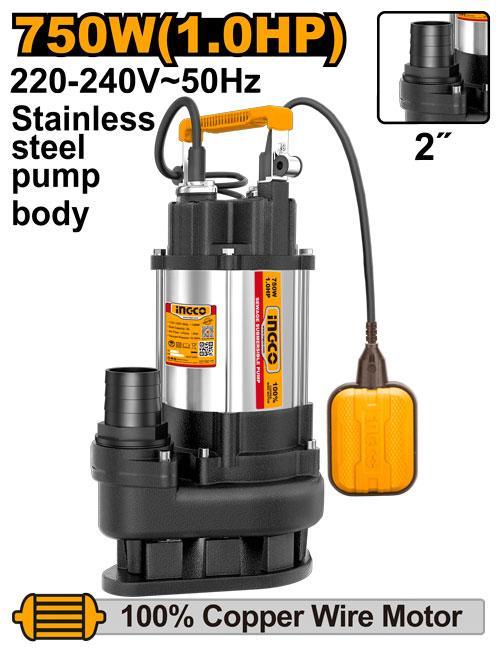 Pompe submersible pour eaux usées INGCO SPDS75068 – 750 W - INGCO SME TUNISIE