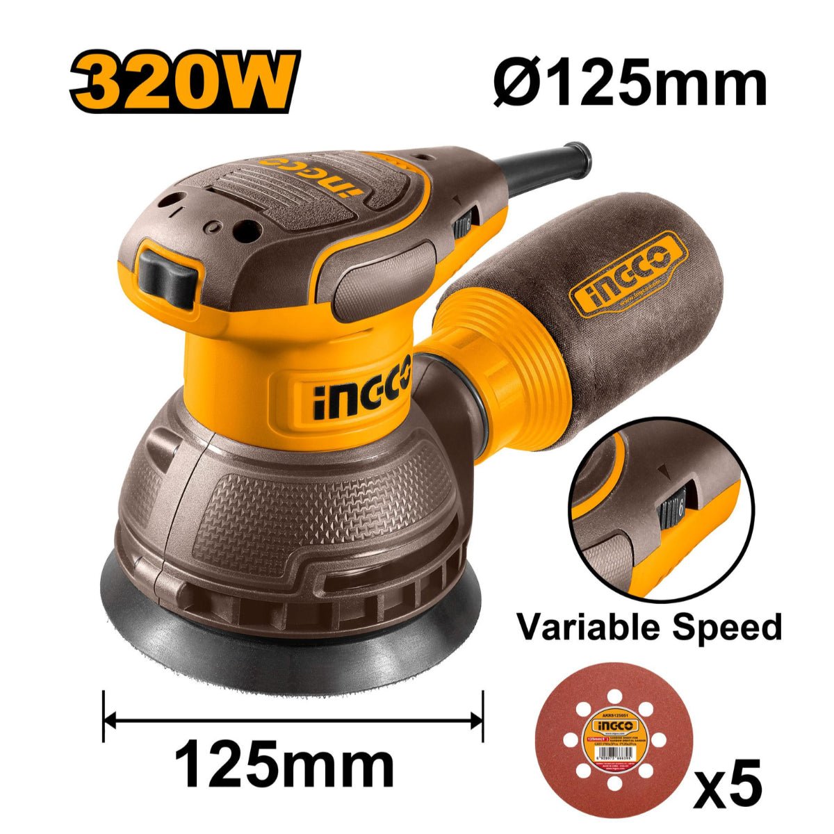 Ponceuse rotative INGCO 320W RS3216 - INGCO TUNISIE ® | Site officiel