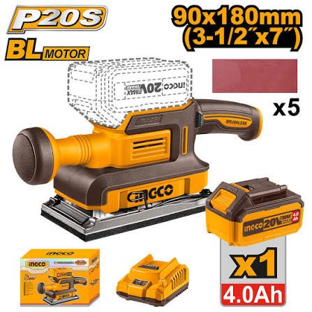Ponceuse Vibrante Brushless INGCO 20V CFSLI20311 - INGCO SME TUNISIE