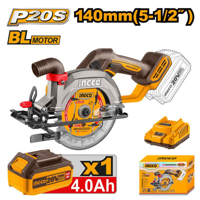 Scie circulaire sans fil 20 V INGCO – CSLI14021 | Coupe rapide, précise et sans contrainte