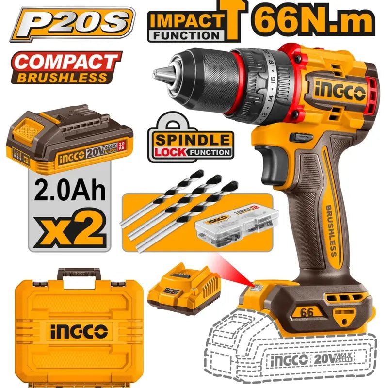 Visseuse 20 V Brushless INGCO – CIDLI20668 | Puissance, autonomie et performance durable - INGCO TUNISIE ® | Site officiel