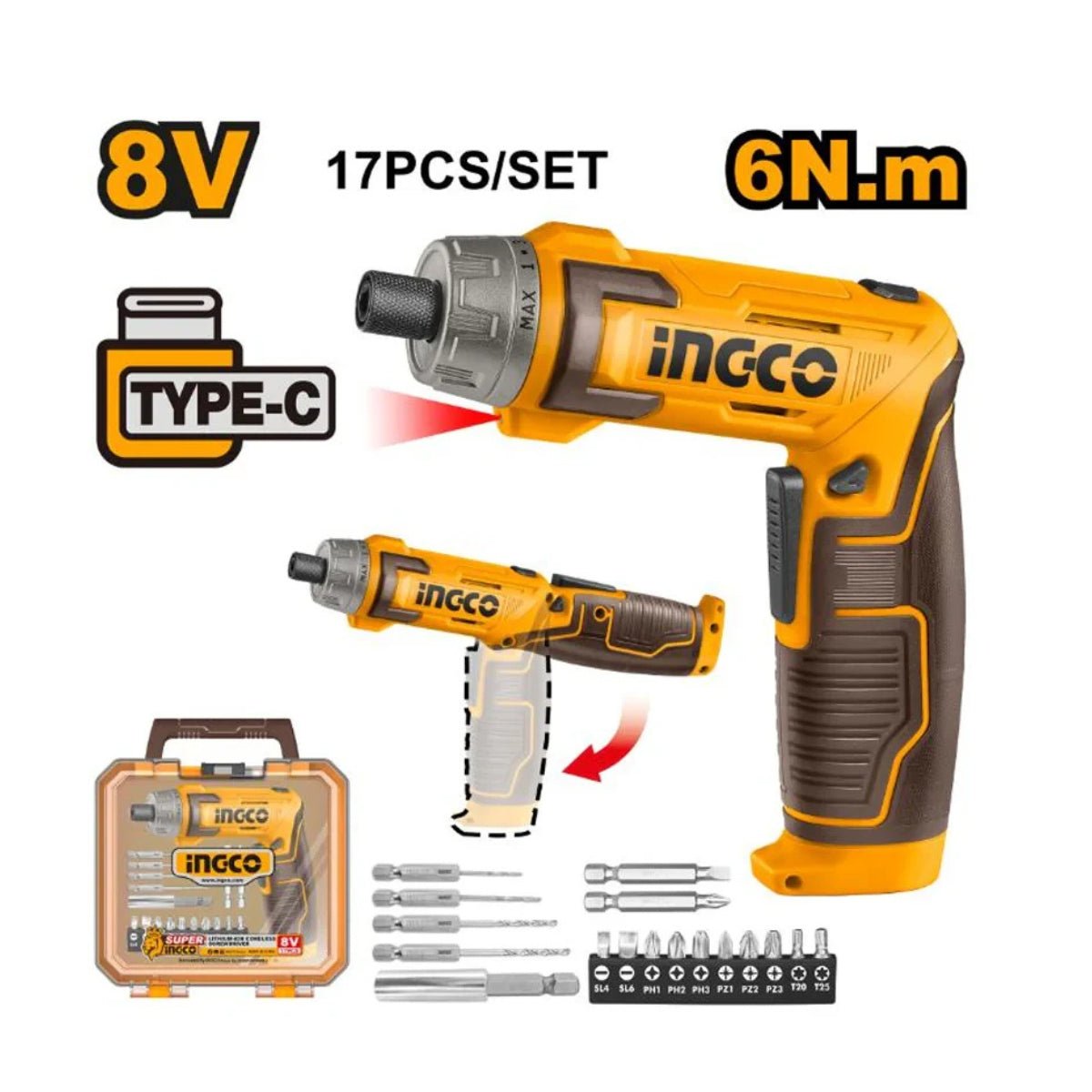 VISSEUSE 8V/6N.M INGCO CSDLI08025 - INGCO TUNISIE ® | Site officiel